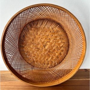 Vintage wicker basket bowl